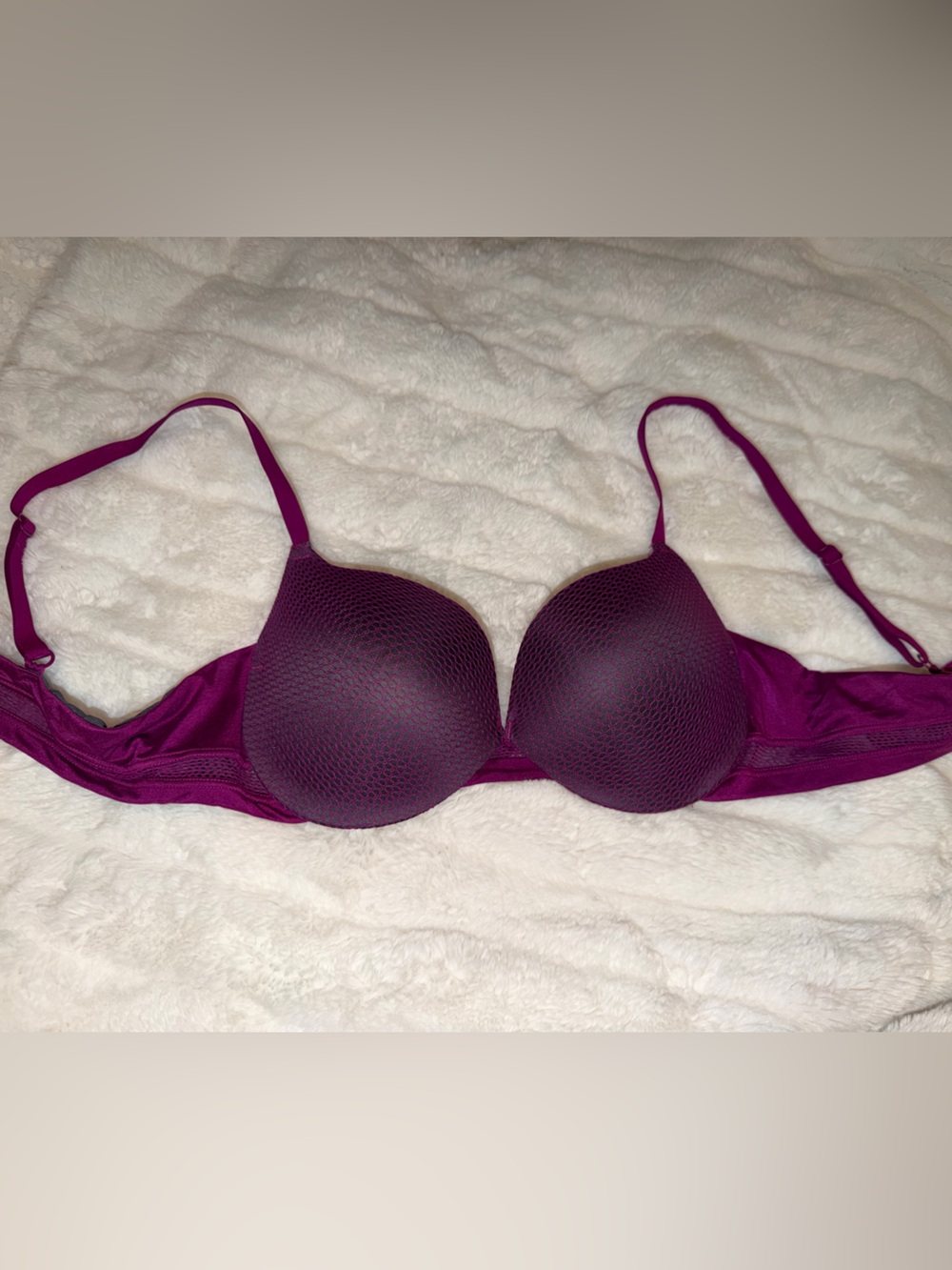 Maidenform Plush Mesh Bra in Deep Plum - Women's Intimates 34B